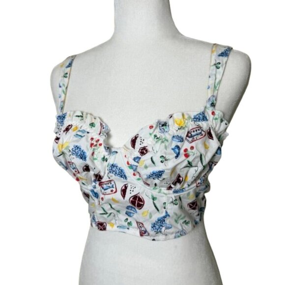 Colsie Tops - COLSIE Corset Bralette Top Coastal Travel Theme Print Size Small